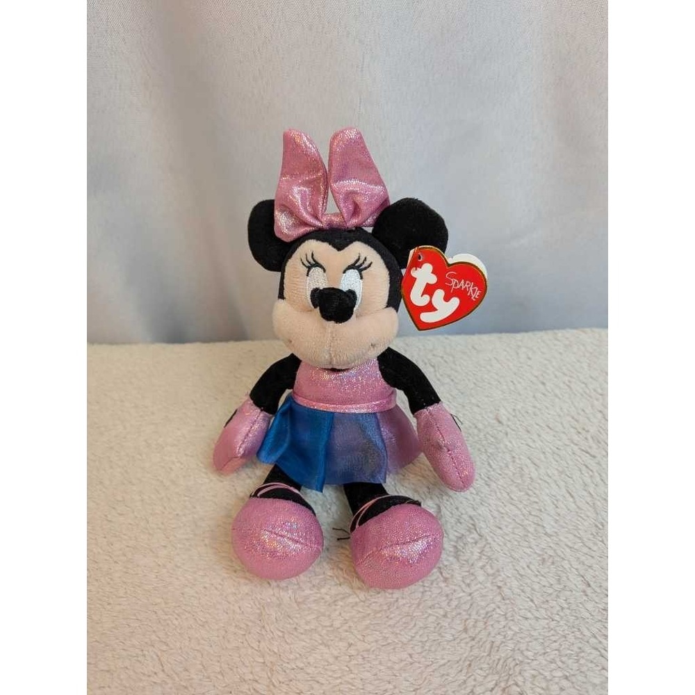 Ty Beanie Babies Disney Minnie Mouse Sparkle Plush Stuffed Animal Toy Small